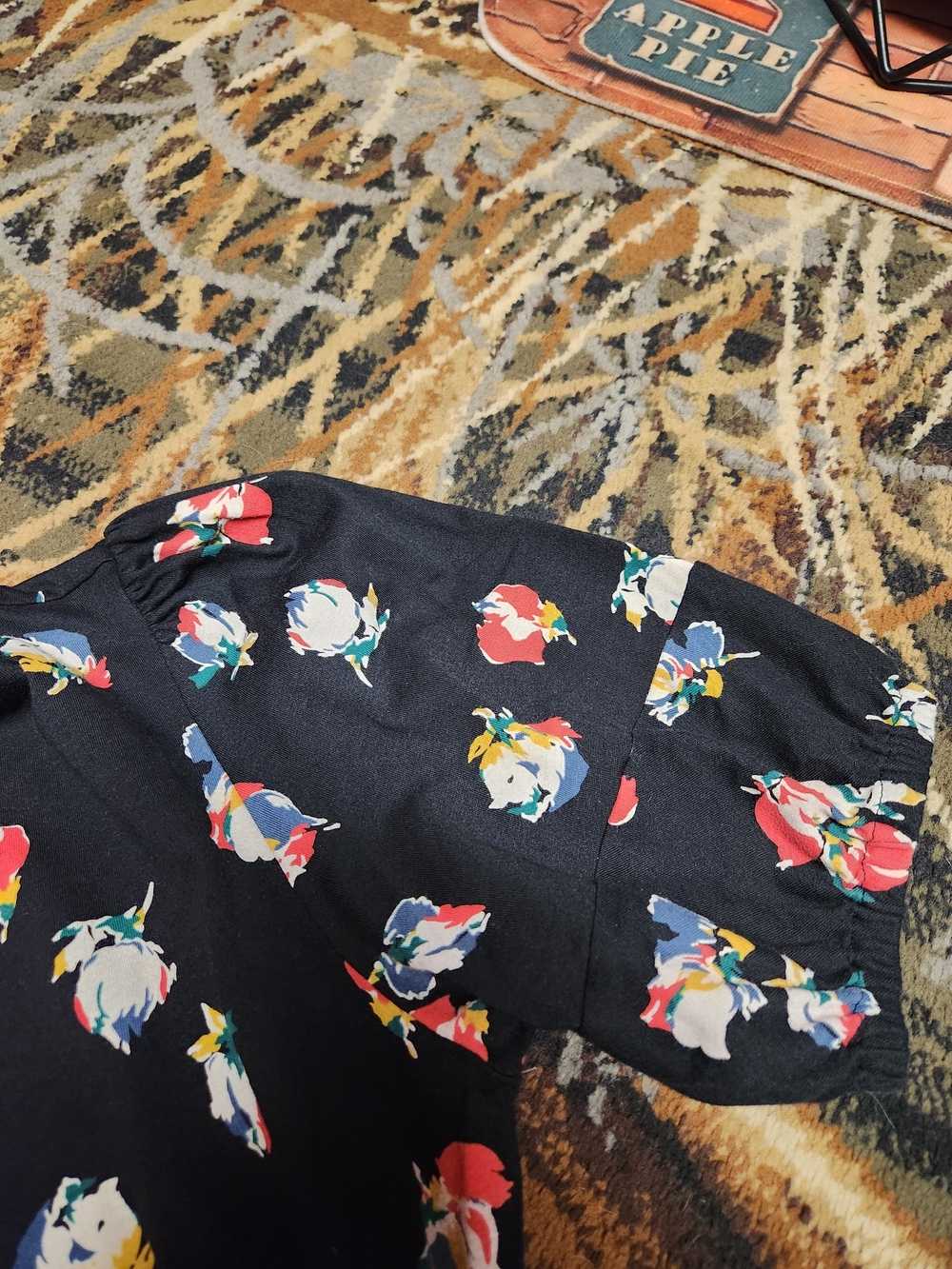 Lauren Ralph Lauren Black Floral Tee with Multicolor Blooms - Picture 11 of 11